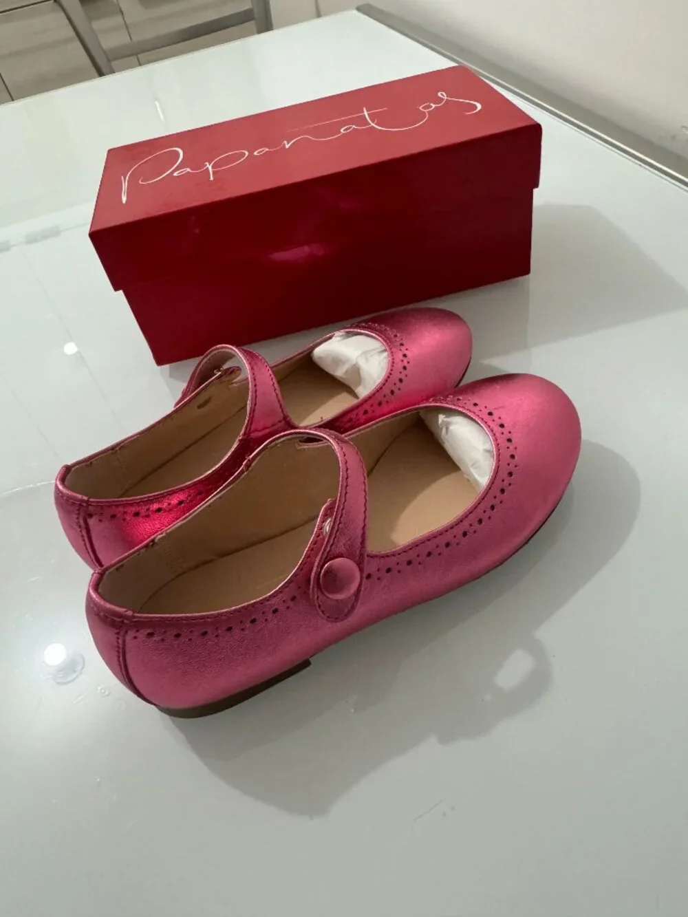 Papanatas metallic pink mary janes